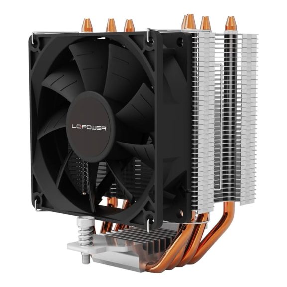 LC-Power LC-CC-95-V2 processzorhűtő, 92 mm-es ventilátorral és 165 W TDP teljesítménnyel, Intel és AMD kompatibilis.