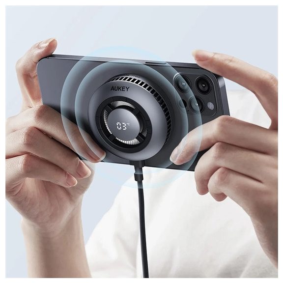 Aukey MagFusion GameFrost Qi2 aktív hűtésű vezeték nélküli töltő