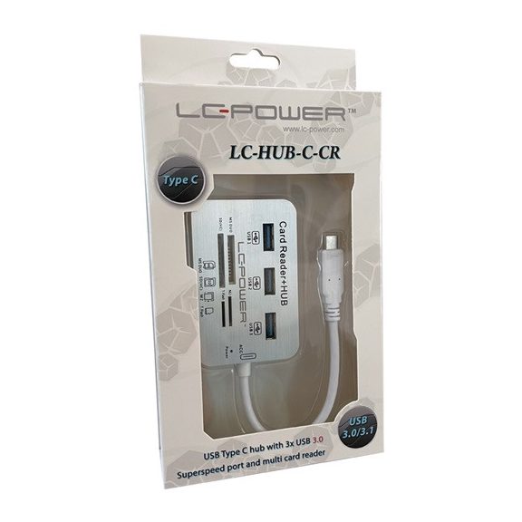 LC Power LC-HUB-C-CR 4 port USB 3.0 multi card reader