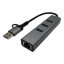 LC-Power LC-HUB-C-MULTI-9 USB HUB, 3xUSB-A, RJ45 Ethernet, 20W gyorstöltés, antracit szürke és fekete - LC-HUB-C-MULTI-9