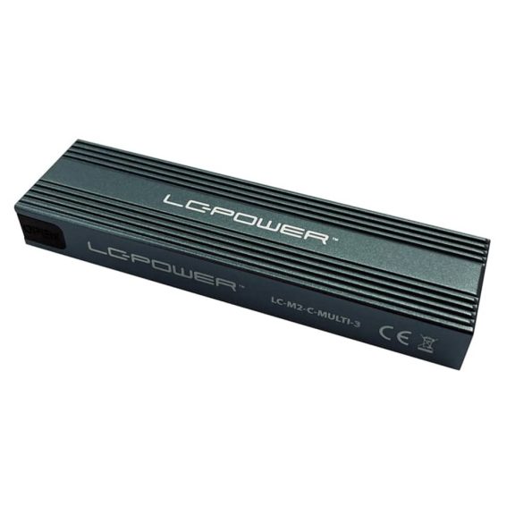LC-Power LC-M2-C-MULTI-3 antracit alumínium M.2 SSD ház USB 3.2 Gen 2x1 csatlakozással