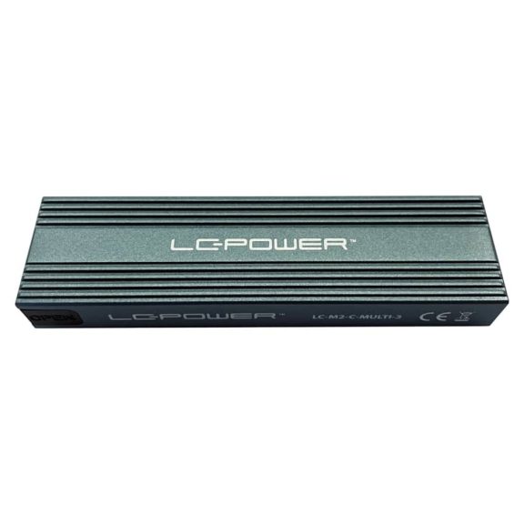 LC-Power LC-M2-C-MULTI-3 antracit alumínium M.2 SSD ház USB 3.2 Gen 2x1 csatlakozással