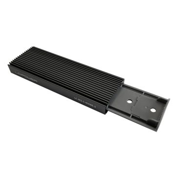 LC-Power LC-M2-C-NVME-3 alumínium M.2 NVMe SSD ház USB 3.2 Gen2 Type-C csatlakozóval, antracit színben.