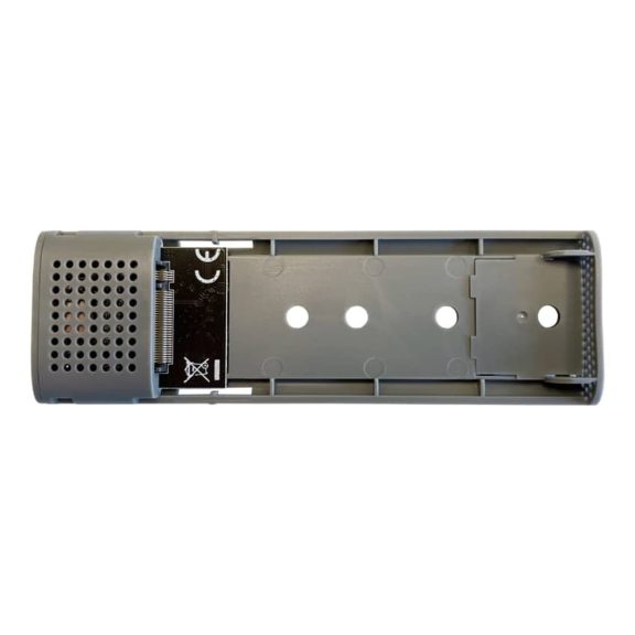 LC-Power LC-M2-C-NVME-3 alumínium M.2 NVMe SSD ház USB 3.2 Gen2 Type-C csatlakozóval, antracit színben.