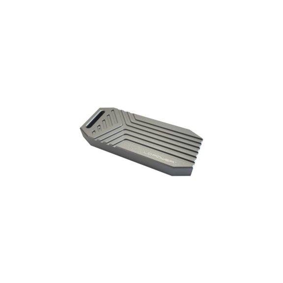 LC-Power LC-M2-C-USB4 ezüst alumínium M.2 NVMe SSD ház USB4 csatlakozóval és 40 Gb/s adatátvitellel.