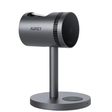 AUKEY MagFusion LC-MC311A 3 az 1-ben Qi2 vezeték nélküli töltő aktív hűtéssel és mágneses telefontöltéssel.