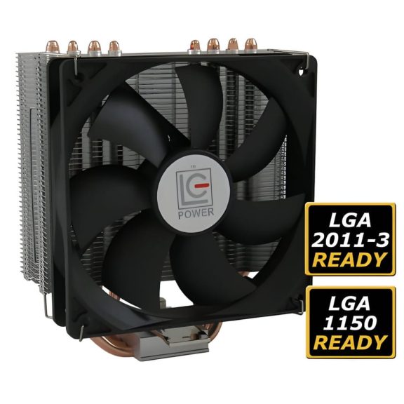 LC-Power LC-CC-120 CPU hűtő 4 réz hőcsővel és 120mm PWM ventilátorral Intel és AMD processzorokhoz