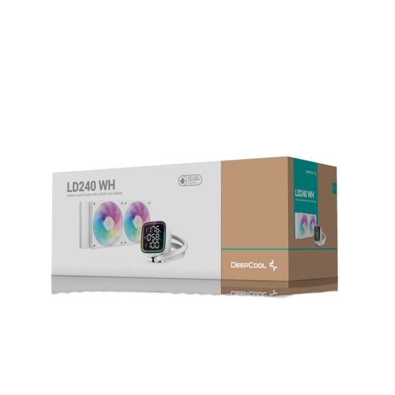 DeepCool LD240 WH fehér 240mm AIO vízhűtés kijelzővel és ARGB világítással
