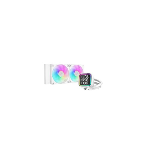 DeepCool LD240 WH fehér 240mm AIO vízhűtés kijelzővel és ARGB világítással
