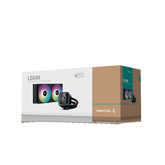 DeepCool LD240 fekete 240mm AIO vízhűtés kijelzővel és ARGB világítással