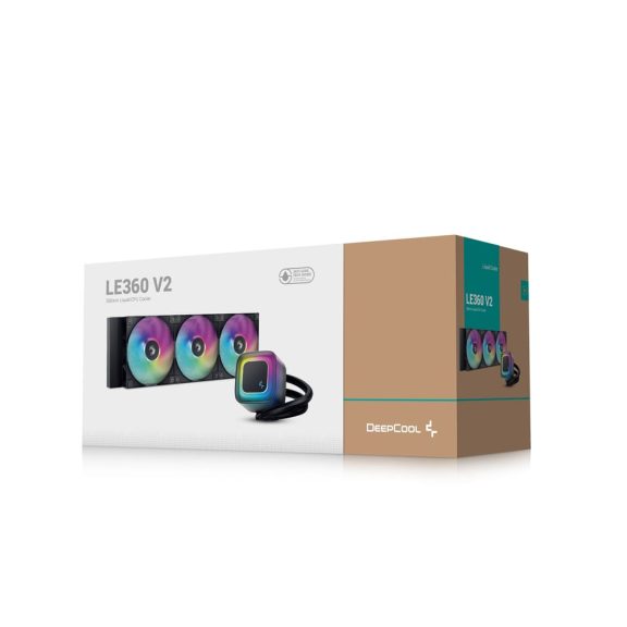 DeepCool LE360 V2 AIO vízhűtés, 360mm, ARGB, PWM, fekete - R-LE360-BKAMMC-G-2