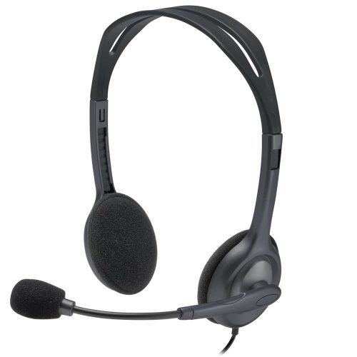 Logitech H111 vezetékes mikrofonos fejhallgató 3.5mm, fekete - 981-000593