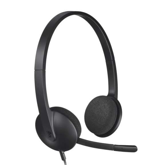 Logitech H340 USB vezetékes mikrofonos fejhallgató, fekete – 981-000475