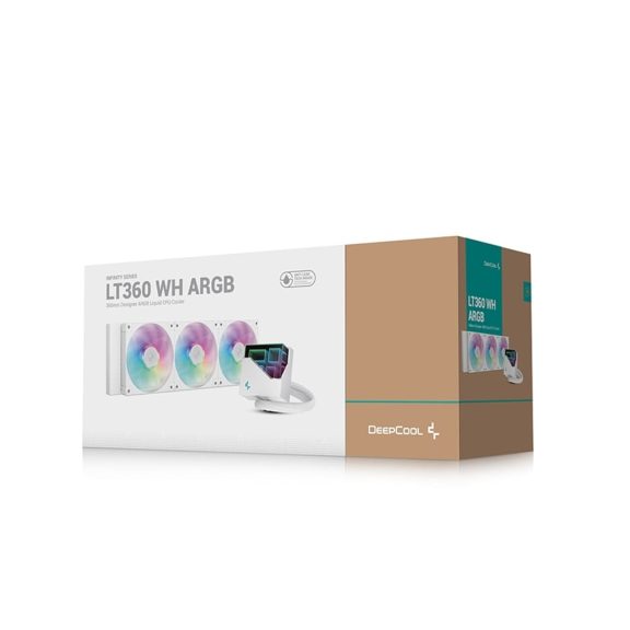 DeepCool LT360 WH ARGB 360mm AIO vízhűtés, 5. generációs pumpa, fehér - R-LT360-WHAMNC-G-1