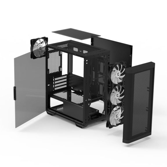 Zalman M4 Black microATX minitorony számítógépház, fekete