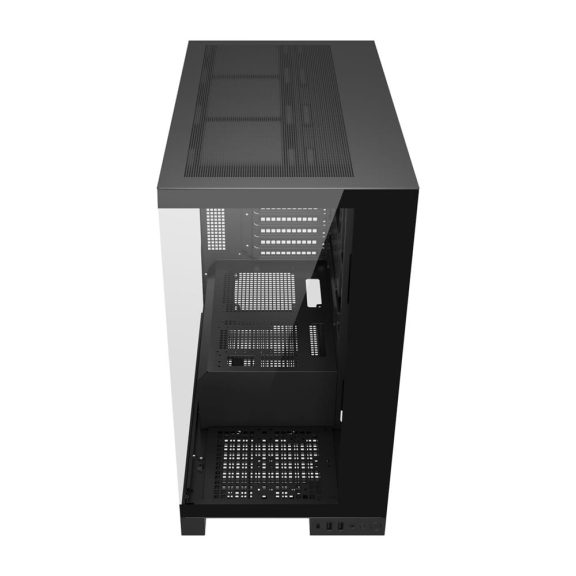 FSP M540-BA Mid Tower PC ház fekete színben, dupla üveg oldallappal és ARGB ventilátorokkal