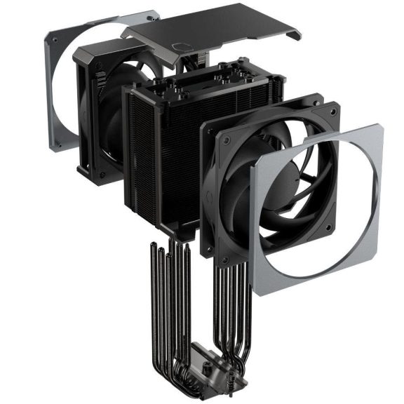 Cooler Master Hyper 612 APEX processzorhűtő, 6 hőcső, dupla 120 mm ventilátor, fekete