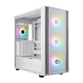 Cooler Master MasterBox 600 fehér ATX ház ARGB ventilátorokkal és mesh előlappal