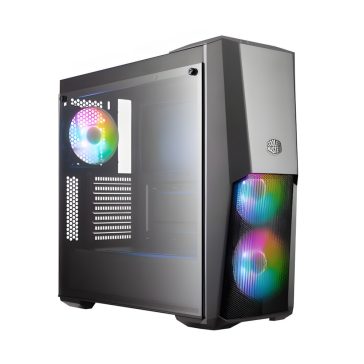 Cooler Master MasterBox MB500 ARGB fekete miditorony ház edzett üveg oldallappal