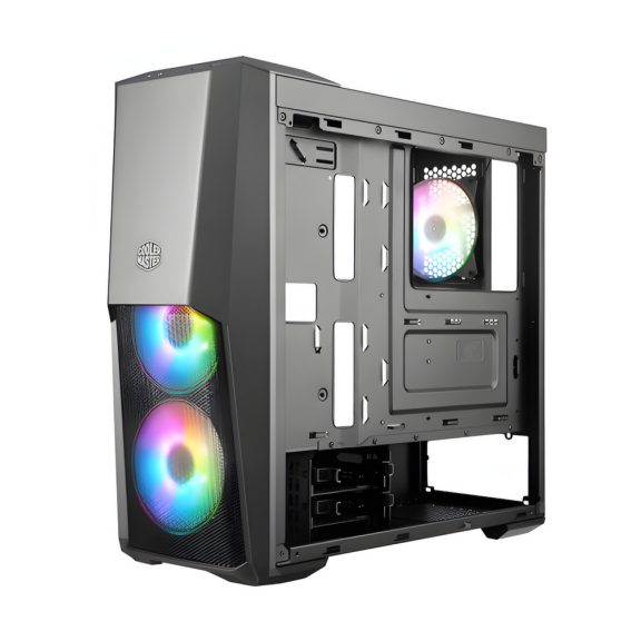 Cooler Master MasterBox MB500 ARGB fekete miditorony ház edzett üveg oldallappal