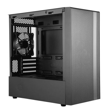 Cooler Master MasterBox NR400 without ODD mini torony számítógépház edzett üveg oldallappal, fekete színben