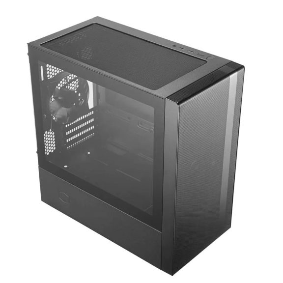 Cooler Master MasterBox NR400 without ODD mini torony számítógépház edzett üveg oldallappal, fekete színben