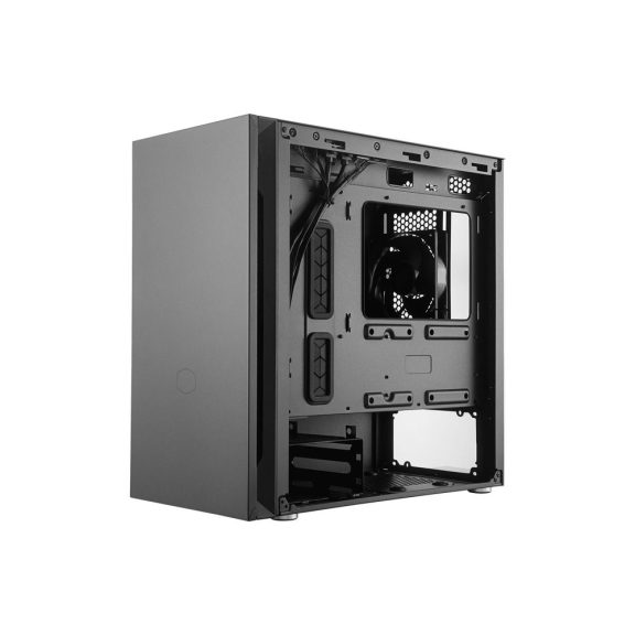 Cooler Master Silencio S400 Mini Tower számítógépház, edzett üveg oldallap, hangcsillapítás, 2 PWM ventilátor, fekete