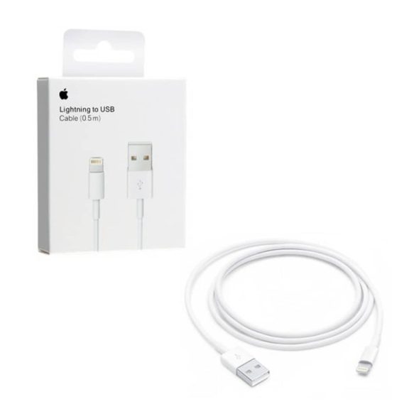 Apple USB-A - Lightning kábel, eredeti, 480Mbps adatátvitel, 0.5m, fehér - ME291ZM/A
