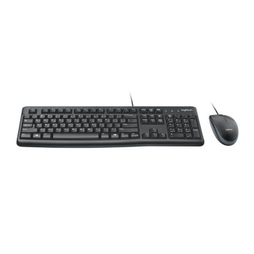 Logitech MK120 vezetékes billentyűzet és egér szett fekete színben, USB csatlakozással