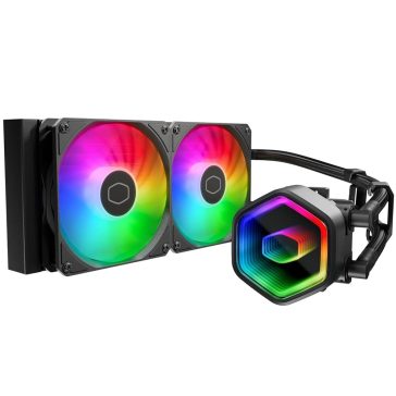 Cooler Master MasterLiquid 240 Core II ARGB fekete CPU vízhűtés dual chamber pumpával