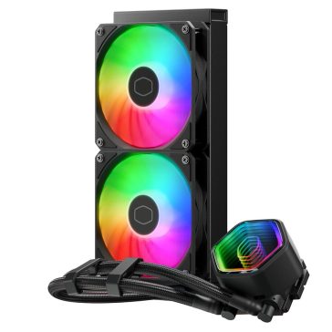 Cooler Master MasterLiquid 240 Core II ARGB fekete CPU vízhűtés dual chamber pumpával
