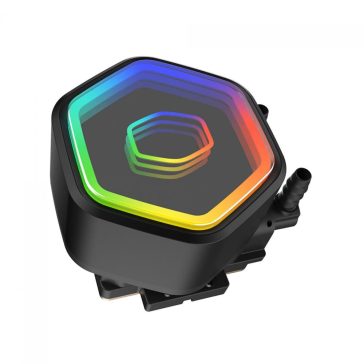 Cooler Master MasterLiquid 360 Core II fekete AIO vízhűtés ARGB pumpával és három ventilátorral.