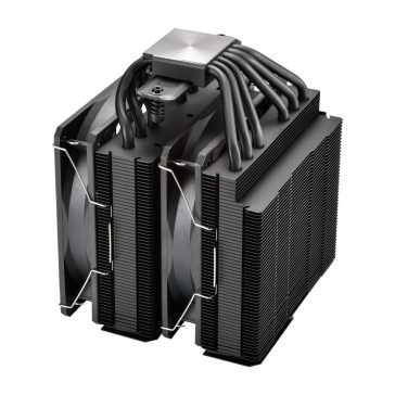   FSP MP7-B dupla tornyos processzorhűtő, 2 × 120 mm PWM ventilátor, 6 hőcső, fekete