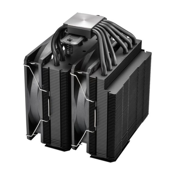 FSP MP7-B dupla tornyos processzorhűtő, 2 × 120 mm PWM ventilátor, 6 hőcső, fekete