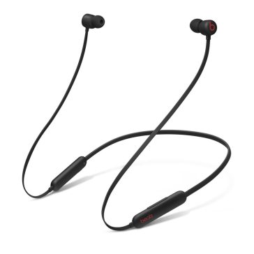 Apple Beats Flex All-Day fülhallgató fekete színben, vezeték nélküli nyakpántos kialakítással.