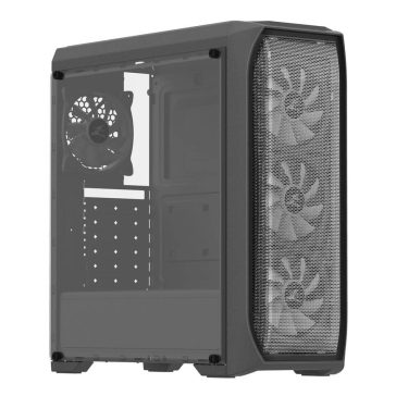   Zalman N5 MF számítógépház, ATX mid torony, 4x120mm RGB ventilátor, fekete