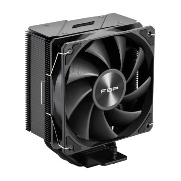   FSP NP5-B processzorhűtő, 200 W, 4 hőcső, 120 mm PWM ventilátor, 151 mm, fekete