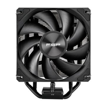   FSP NP5-B processzorhűtő, 200 W, 4 hőcső, 120 mm PWM ventilátor, 151 mm, fekete