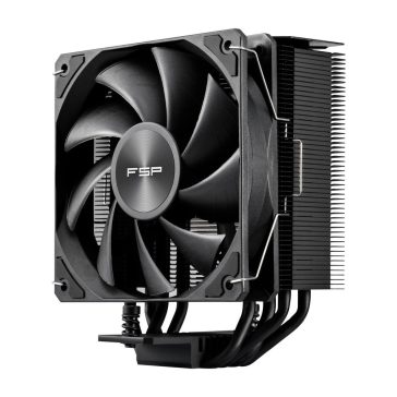   FSP NP5-B processzorhűtő, 200 W, 4 hőcső, 120 mm PWM ventilátor, 151 mm, fekete