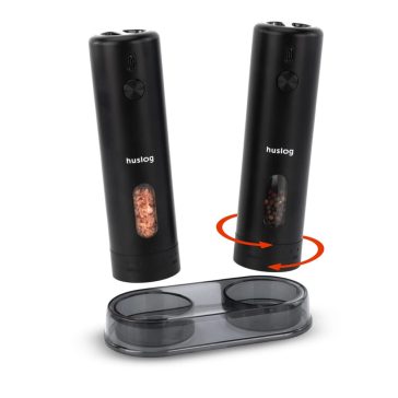 Huslog HUS1035 fekete elektromos fűszerdaráló készlet LED világítással és USB-C töltéssel