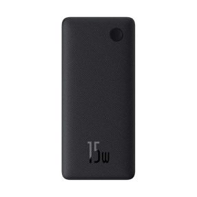   Baseus Airpow Lite powerbank 10000 mAh, 15W, fekete + USB Type-C, 30cm kábel