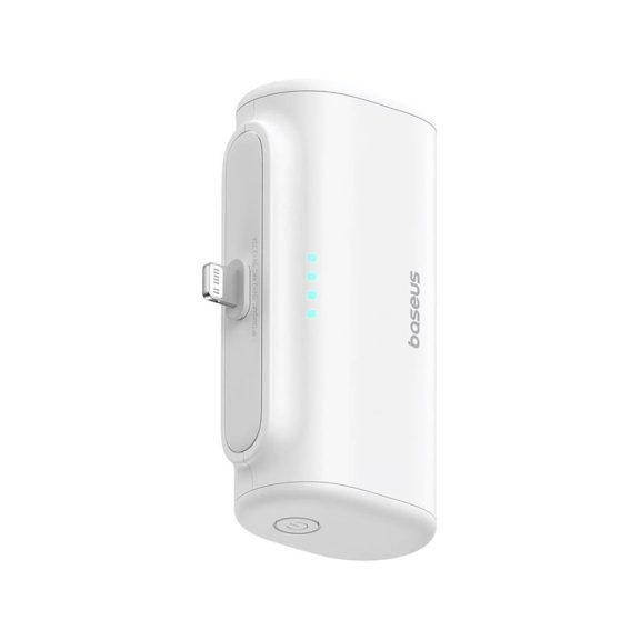 Baseus Compact 5000mAh 20W Powerbank beépített iPhone csatlakozóval, fehér