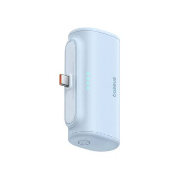   Baseus Compact 5000mAh 20W Powerbank beépített iPhone csatlakozóval, kék
