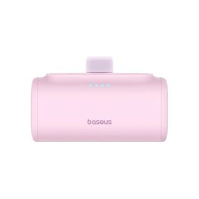   Baseus Compact 5000mAh 20W powerbank beépített iPhone csatlakozóval, rózsaszín