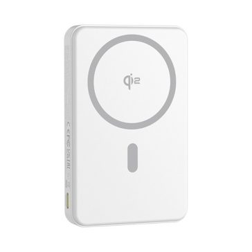   Baseus Airpow II Qi2 Magnetic vezeték nélküli gyorstöltő powerbank 10000 mAh, 22.5W, fehér + 60W USB Type-C, 30cm kábel