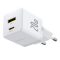 Baseus Palm hálózati gyorstöltő, 20W, USB Type-C + USB Type-A, fehér
