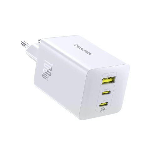 Baseus EnerFill FE11 hálózati töltő, 100 W, 2x USB-C, 1x USB-A, fehér