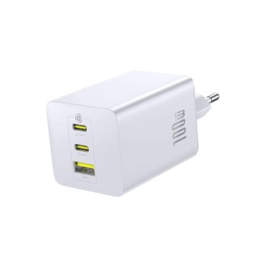   Baseus EnerFill FE11 hálózati töltő, 100 W, 2x USB-C, 1x USB-A, fehér