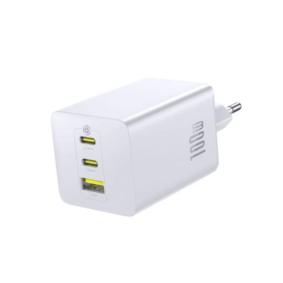 Baseus EnerFill FE11 hálózati töltő, 100 W, 2x USB-C, 1x USB-A, fehér