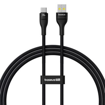   Baseus Flash 2 USB Type-A – USB Type-C, 100W gyorstöltő adatkábel, 1m, fekete